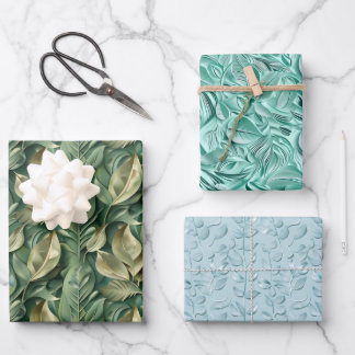 Embossed Shades of Variety of Colors Wrapping Paper Sheets