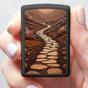 Embossed Stone Path Desert Walk Zippo Lighter