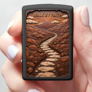Embossed Stone Path Mountain Walk Zippo Lighter