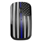 Embossed Thin Blue Line Flag Wireless Mouse (Front)