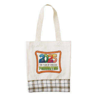 "Embrace 2025's Boundless Opportunities" Zazzle HEART Tote Bag