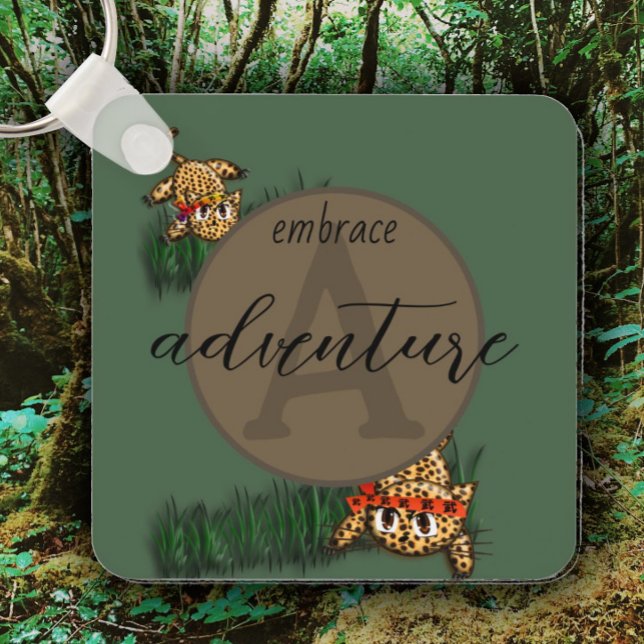 Embrace Adventure Cute Leopard Safari  Keychain (Creator Uploaded)