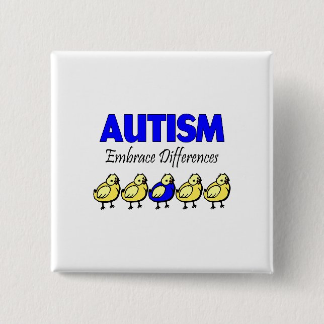 Embrace Autism (Ducks) Button (Front)