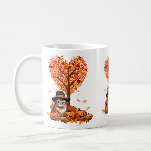 Embrace Autumn with Cats Cute Cat Pumpkin Autumn T Coffee Mug