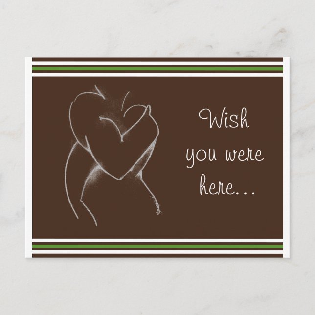 Embrace (baby shower) brown & green Postcard (Front)