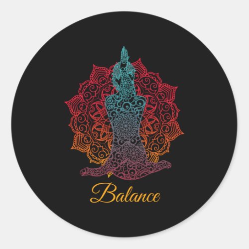 Embrace Balance In Your Yoga Journey Classic Round Sticker