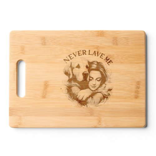 Embrace Between Woman and Dog Cutting Board