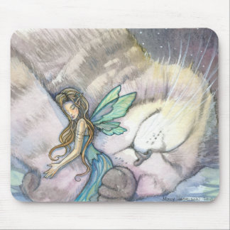Embrace Cat and Fairy Mousepad