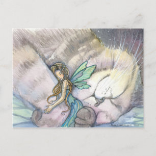 Embrace Cat and Fairy Postcard
