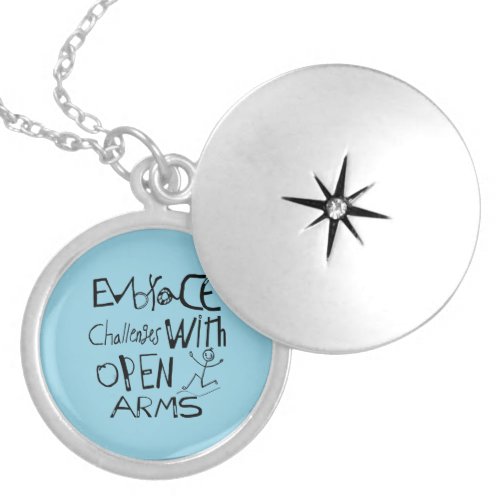 Embrace Challenges With Open Arms Motivation   Locket Necklace