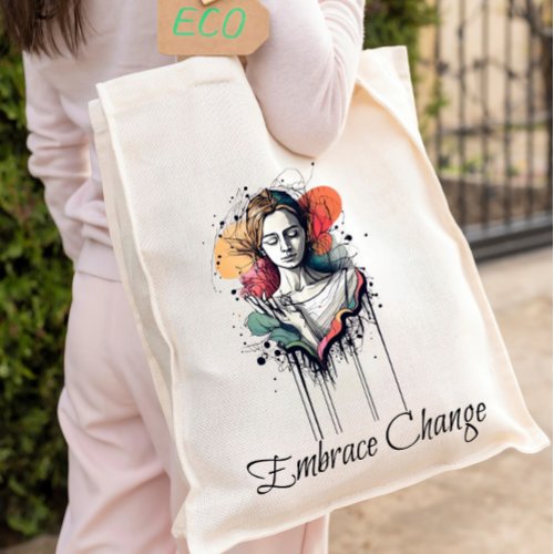 Embrace Change Colorful Ink Splatter Tote Bag
