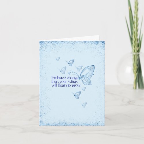 Embrace Change-Inspirational Semicolon Butterfly Card