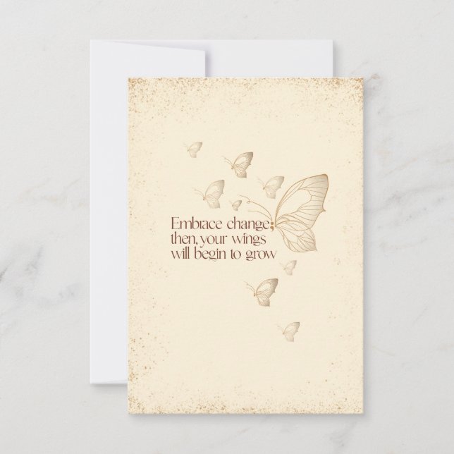 Embrace Change-Inspirational Semicolon Butterfly Note Card (Front)