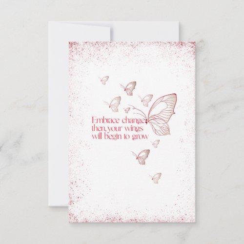Embrace Change-Inspirational Semicolon Butterfly Note Card