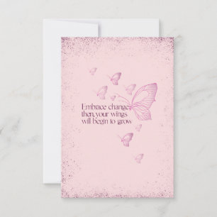 Embrace Change-Inspirational Semicolon Butterfly Note Card