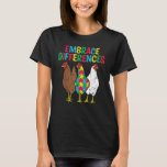 Embrace Differences 3 Chickens Puzzle Autism Aware T-Shirt<br><div class="desc">Embrace Differences 3 Chickens Puzzle Autism Awareness Farm</div>