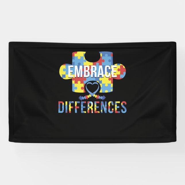 Embrace Differences Autism Awareness Banner (Horizontal)