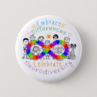 Embrace Differences Autism Awareness Button Pin