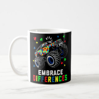 Embrace Differences Puzzle Monster Truck Autism Aw Coffee Mug