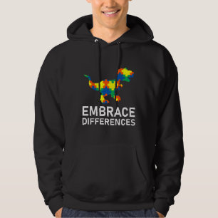 Embrace Dinosaur Differences Autism Awareness Hoodie