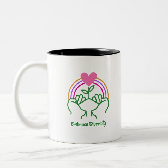 Embrace Diversity Two-Tone Coffee Mug (Left)