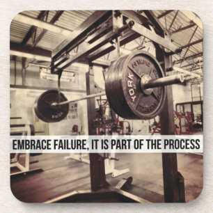 EMBRACE FAILURE. Bodybuilding Workout Motivational Drink Coaster