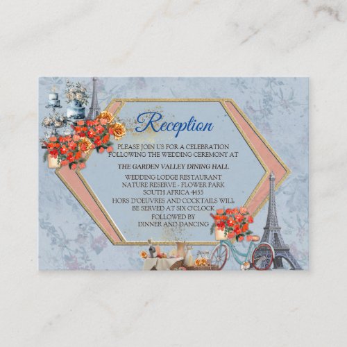 Embrace French country living in Pale Blue Enclosure Card