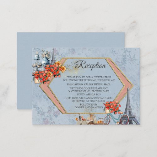 Embrace French country living in Pale Blue Enclosure Card