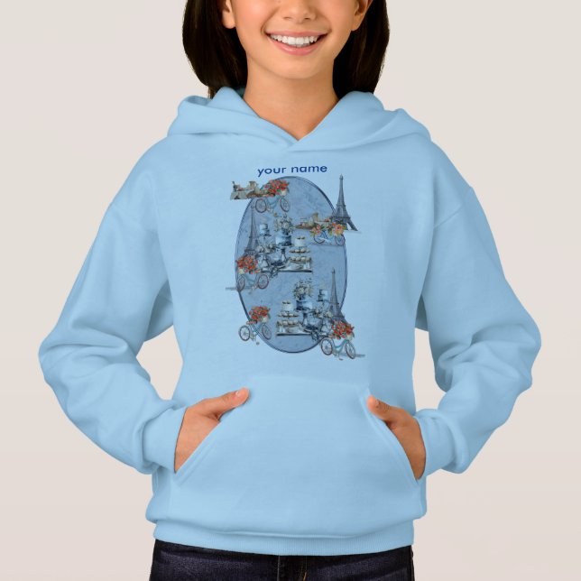 Embrace French country living in Refined Pale Blue Hoodie (Front)