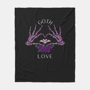 Embrace Goth Skeleton Heart Artistic Style Fleece Blanket