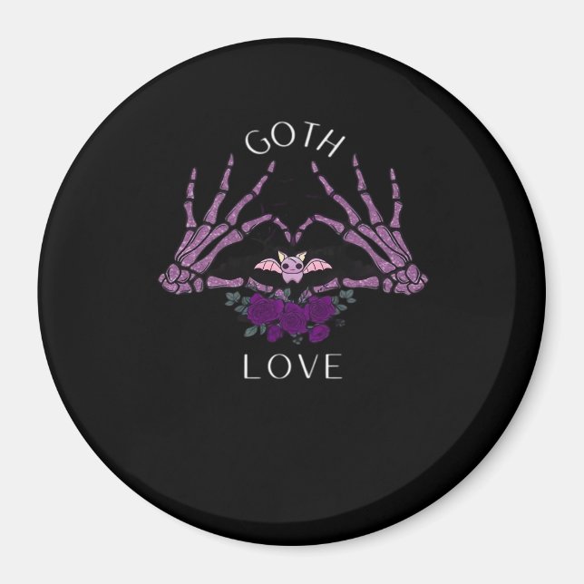 Embrace Goth Skeleton Heart Artistic Style Magnet (Front)