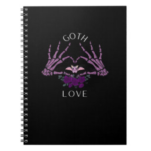Embrace Goth Skeleton Heart Artistic Style Notebook