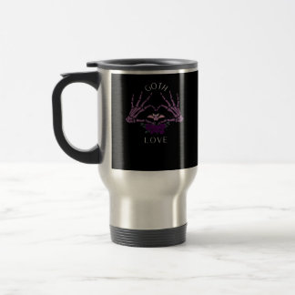 Embrace Goth Skeleton Heart Artistic Style Travel Mug