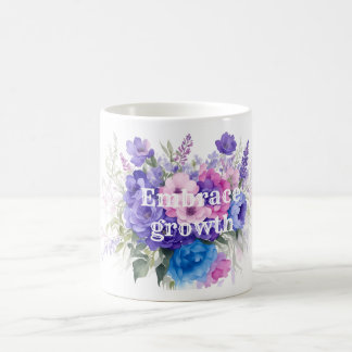Embrace growth romantic wildflower coffee mug