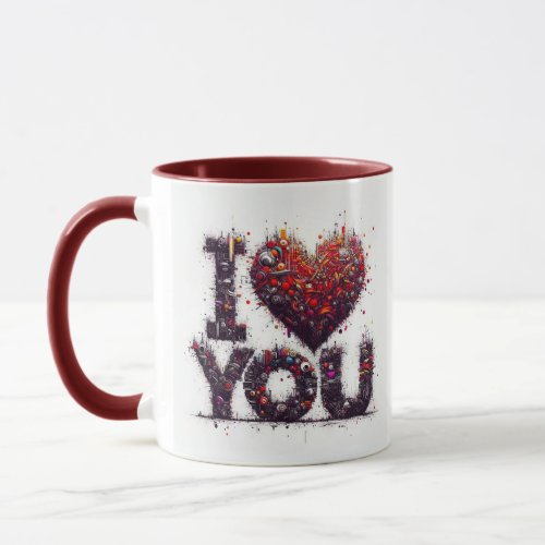 Embrace in a Mug with I Love You Words