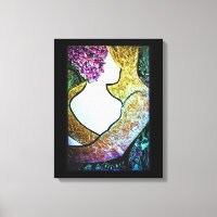 Embrace Interracial couple hugging artwork