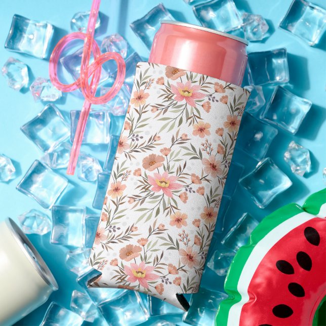Embrace Joy: Colorful Boho Flowers Seltzer Can Cooler (In Situ Summer)