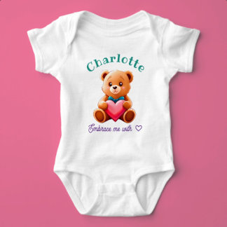 Embrace Me With Love Custom Name Baby Bodysuit