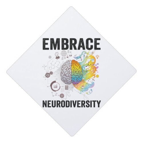 Embrace Neurodiversity Adhd Awareness Giftneurodiv Graduation Cap Topper