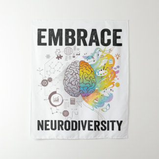 Embrace Neurodiversity Adhd Awareness Giftneurodiv Tapestry