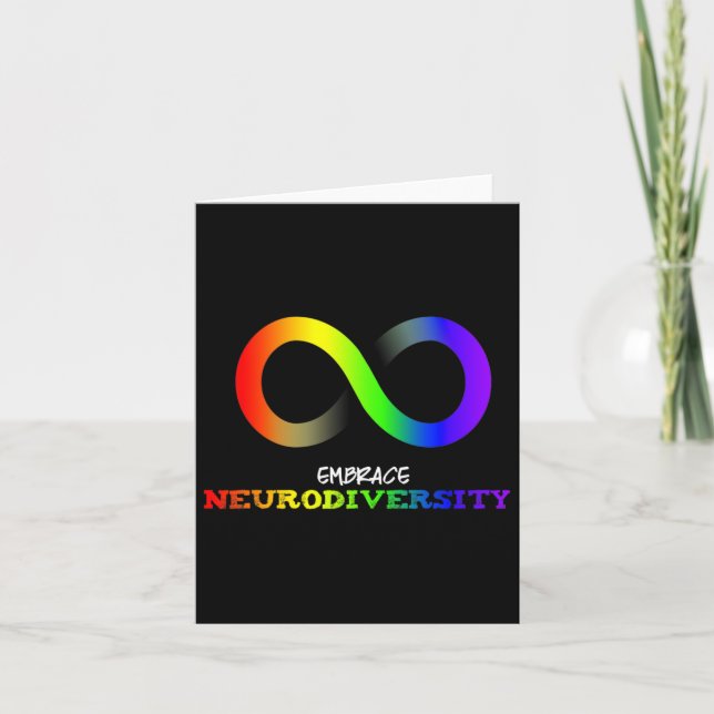 Embrace Neurodiversity Autism Asd Adhd Rainbow Inf Card (Front)