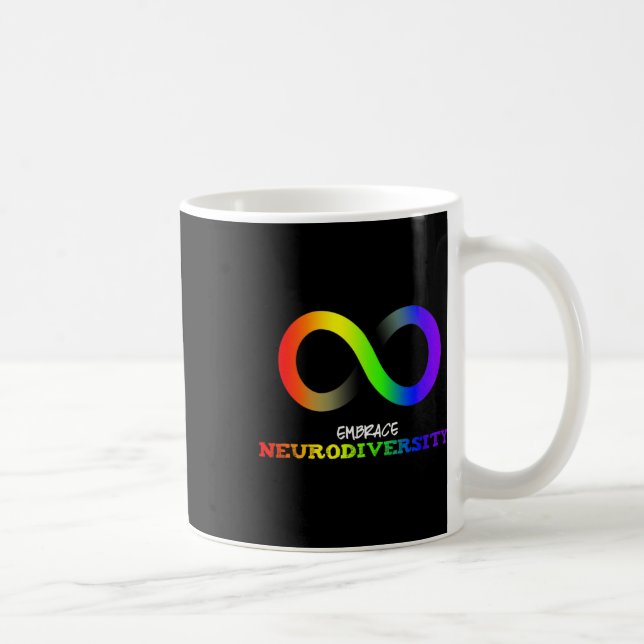 Embrace Neurodiversity Autism Asd Adhd Rainbow Inf Coffee Mug (Right)