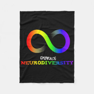 Embrace Neurodiversity Autism Asd Adhd Rainbow Inf Fleece Blanket
