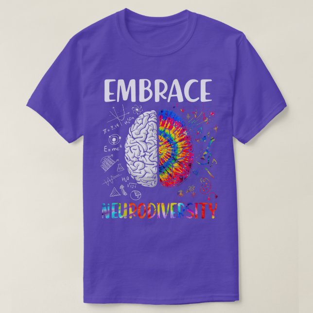 Embrace Neurodiversity Autism Awareness ADHD Autis T-Shirt (Design Front)
