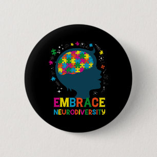 Embrace Neurodiversity Autism Awareness Adhd Men W Button