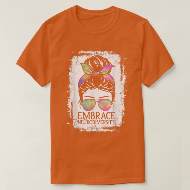 Embrace Neurodiversity Autism Awareness ASD ADHD V T-Shirt (Design Front)
