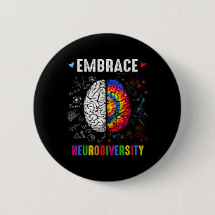 Embrace Neurodiversity Autism Awareness Asd Men Wo Button