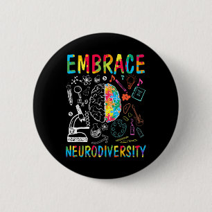 Embrace Neurodiversity Autism Awareness Asd Men Wo Button
