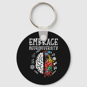 Embrace Neurodiversity Autism Awareness ASD Men Wo Keychain