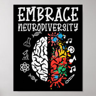 Embrace Neurodiversity Autism Awareness Asd Men Wo Poster